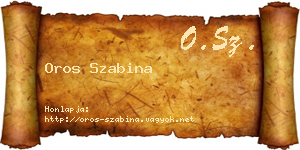 Oros Szabina névjegykártya
